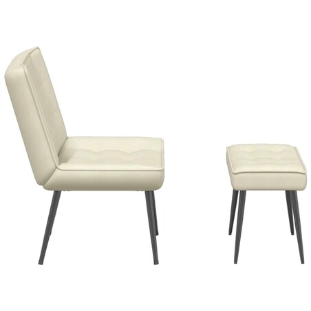 vidaXL Fotel relaksacyjny ze stołkiem, kremowy aksamit