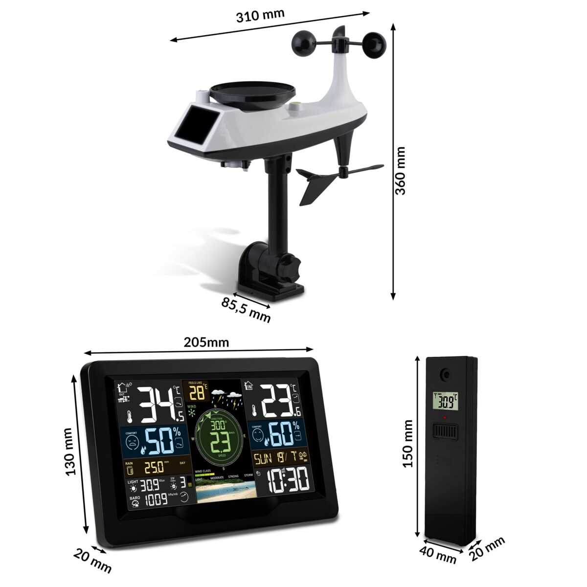 Bezprzewodowa stacja pogodowa pogody higrometr Berdsen