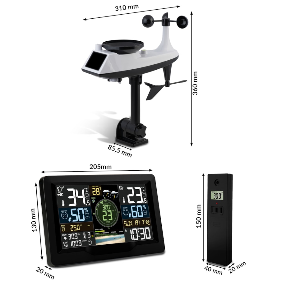 Bezprzewodowa stacja pogodowa pogody higrometr Berdsen