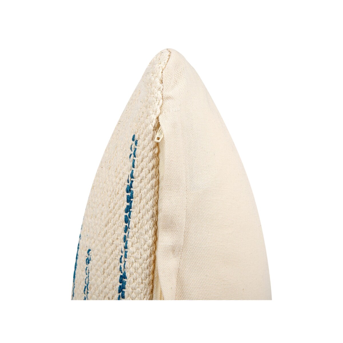 2 bawełniane poduszki dekoracyjne 45 x 45 cm beżowe z niebieskim RIVINA