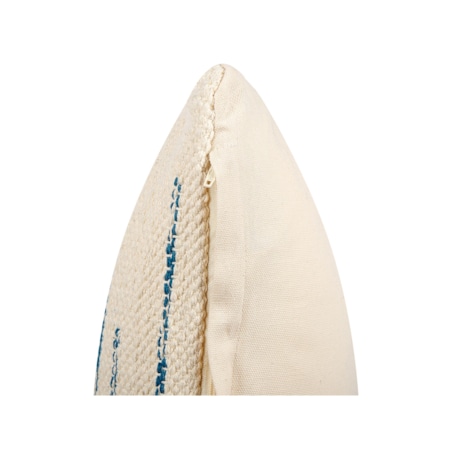 2 bawełniane poduszki dekoracyjne 45 x 45 cm beżowe z niebieskim RIVINA