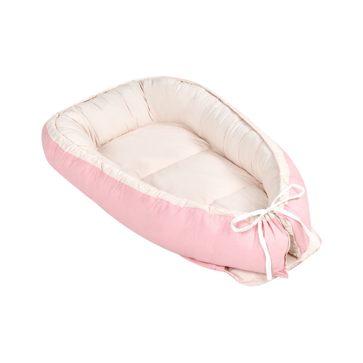Kokon niemowlęcy 55 x 90 cm różowy z beżowym EREB
