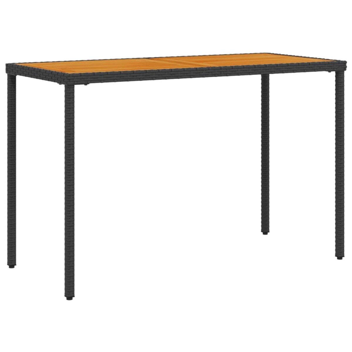 vidaXL Stół ogrodowy z akacjowym blatem, czarny, 115x54x74 cm