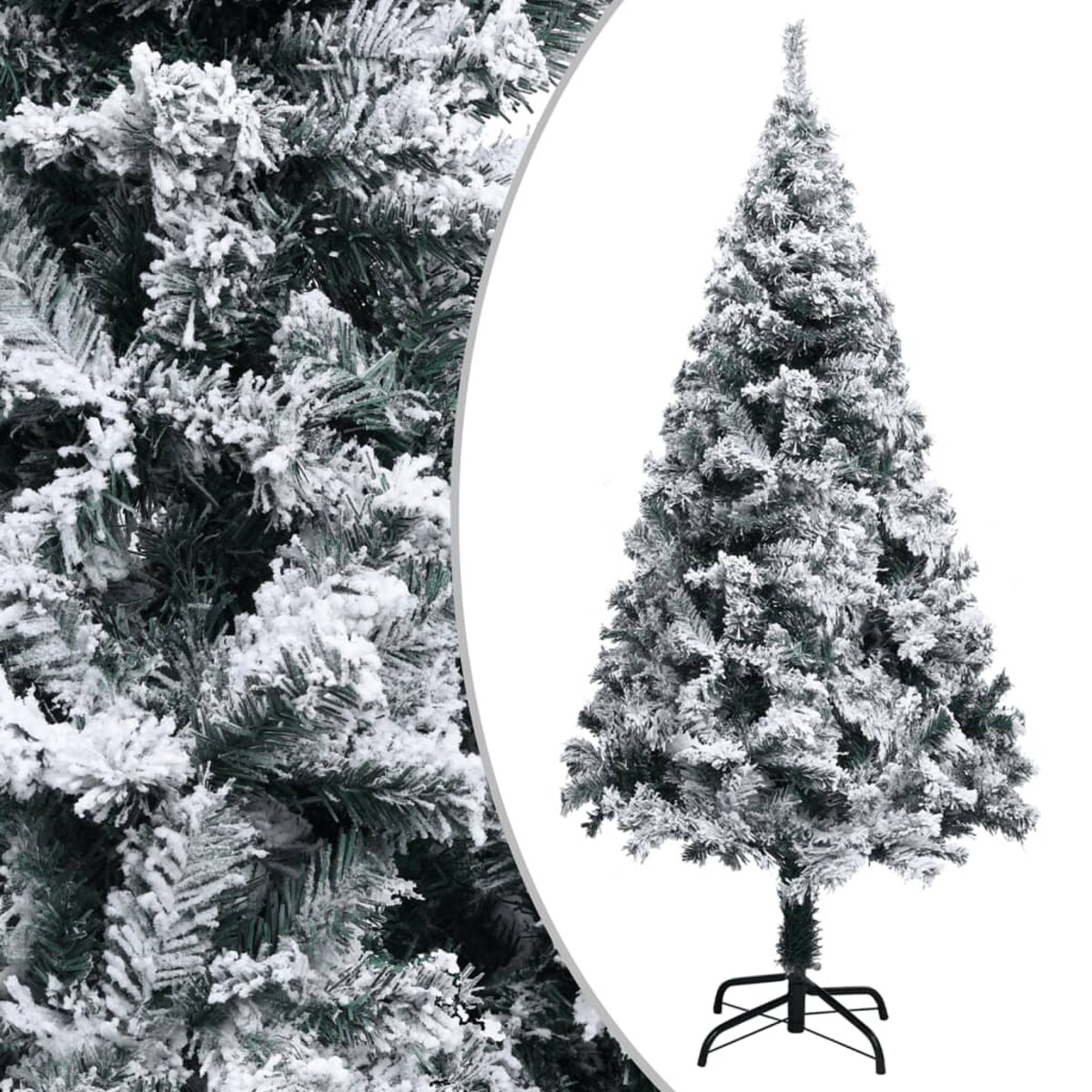 vidaXL Sztuczna choinka, ośnieżona, zielona, 120 cm, PVC