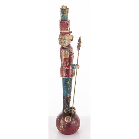 Figurka - Dziadek do orzechów LED 64x16x13 cm z pudełkami i gwiazdą