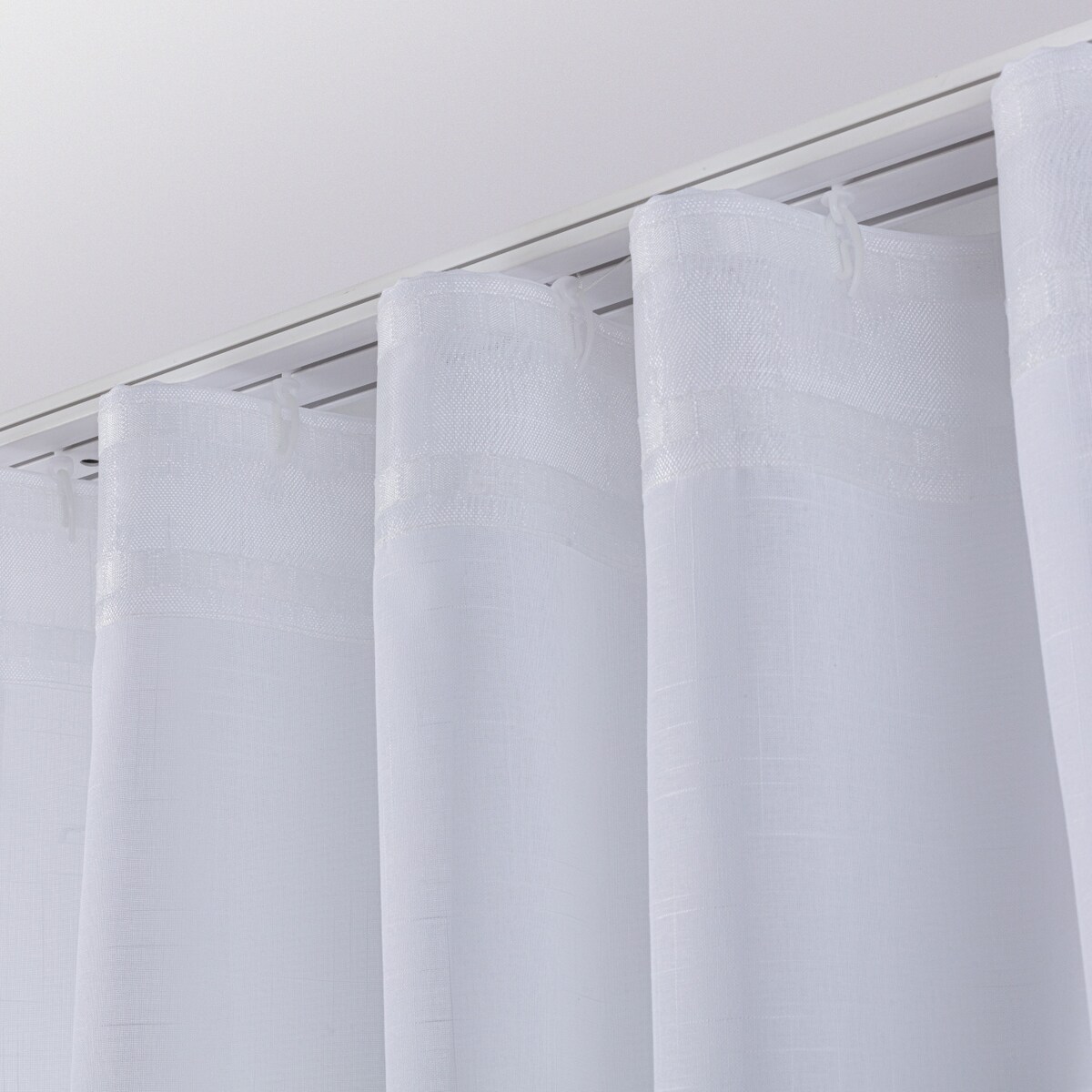 Firana na taśmie wave 300x265 prześwitujący biały