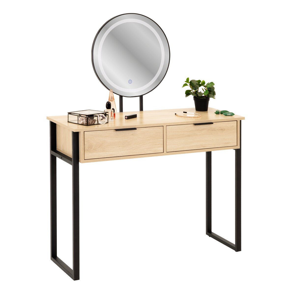 Toaletka kosmetyczna LOFT z lustrem LED do makijażu z oświetleniem MAKIJAŻ