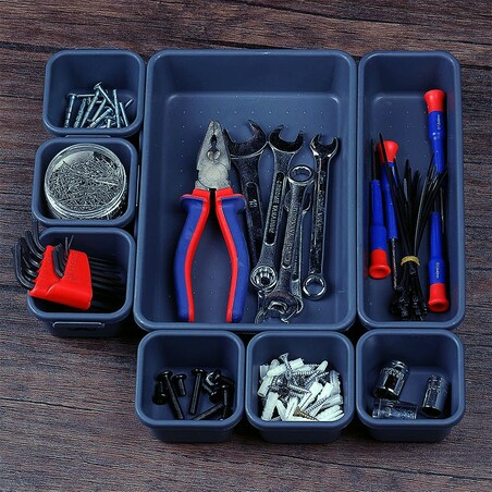 Wkład Do Szuflady Organizer Na Akcesoria Biurowy 8 Elementów Zestaw