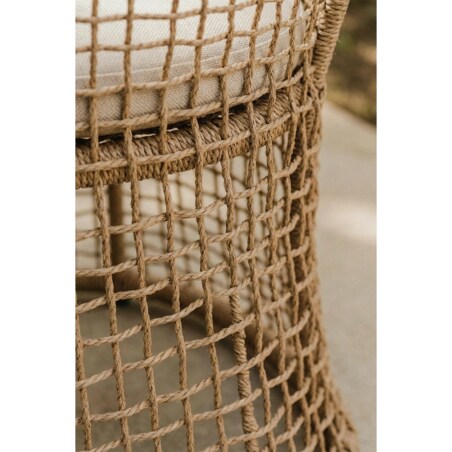 Krzesło ogrodowe z podłokietnikami ze stali i syntetycznego rattanu Liparian