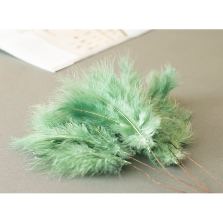 6 szt. PIÓRO NATURALNE DO STROIKÓW kolor zielony