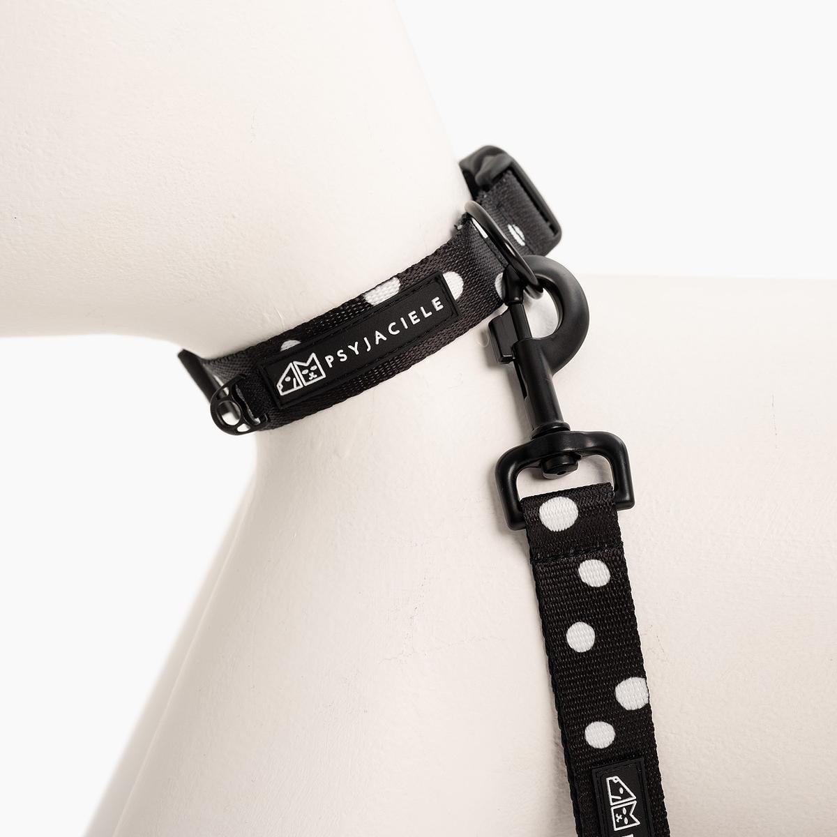 Obroża dla psa lub kota "Psygarnij kropka" - Szerokość taśmy: 38mm, Rozmiar: M