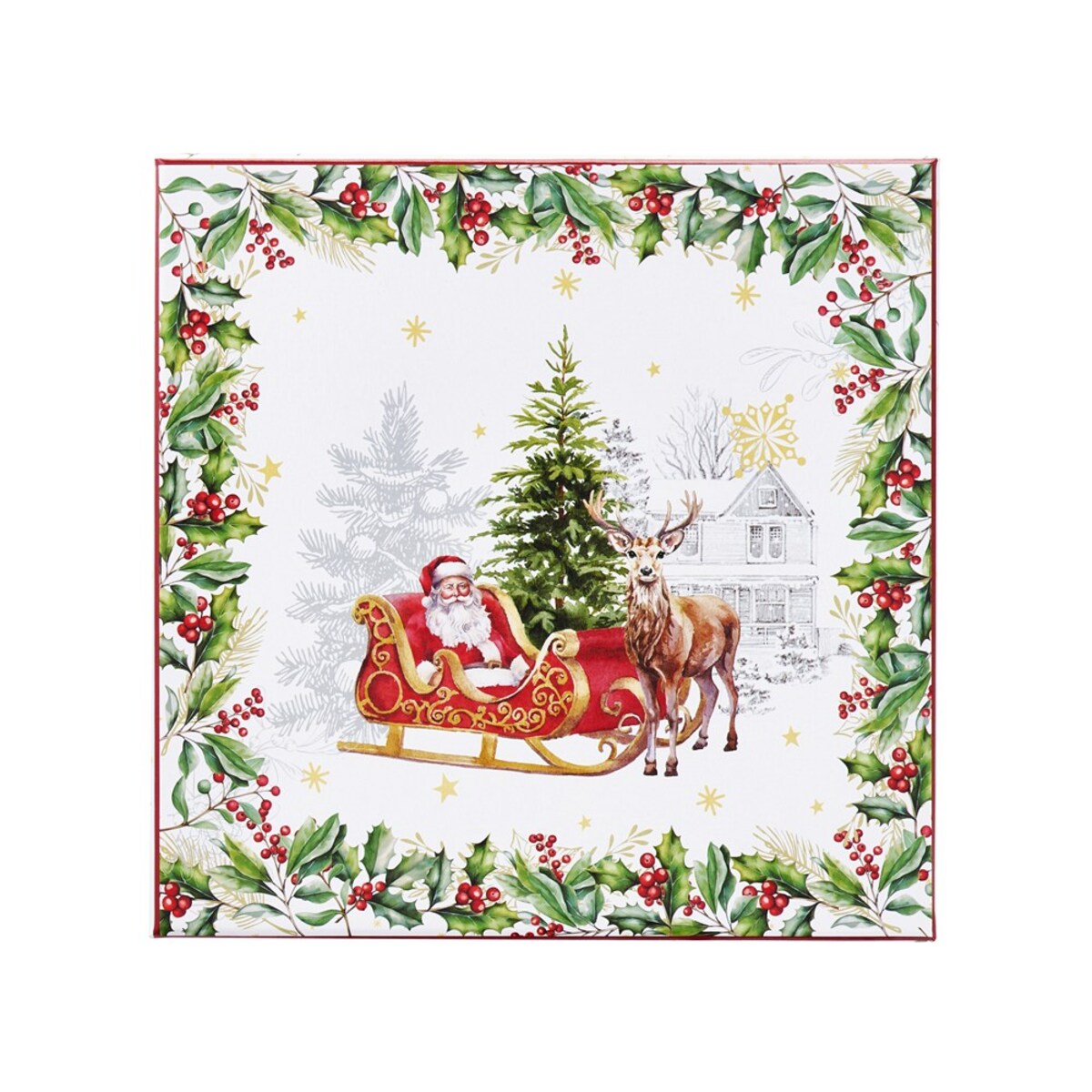 VILLA ITALIA Filiżanka świąteczna porcelanowa 260ml FROZEN NOEL Sanie Mikołaja