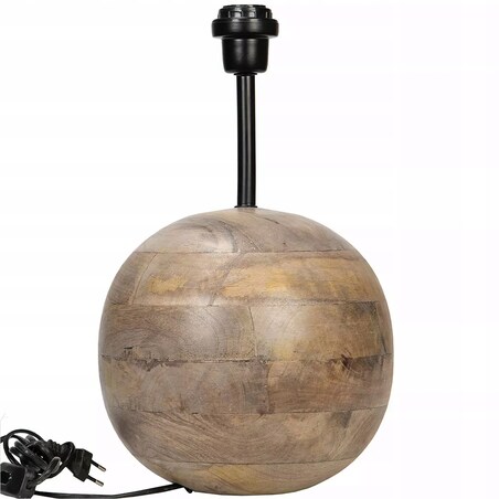 LAMPA STOŁOWA BIURKOWA DREWNO MANGO E27 BOHO do salonu sypialni nocna 42cm