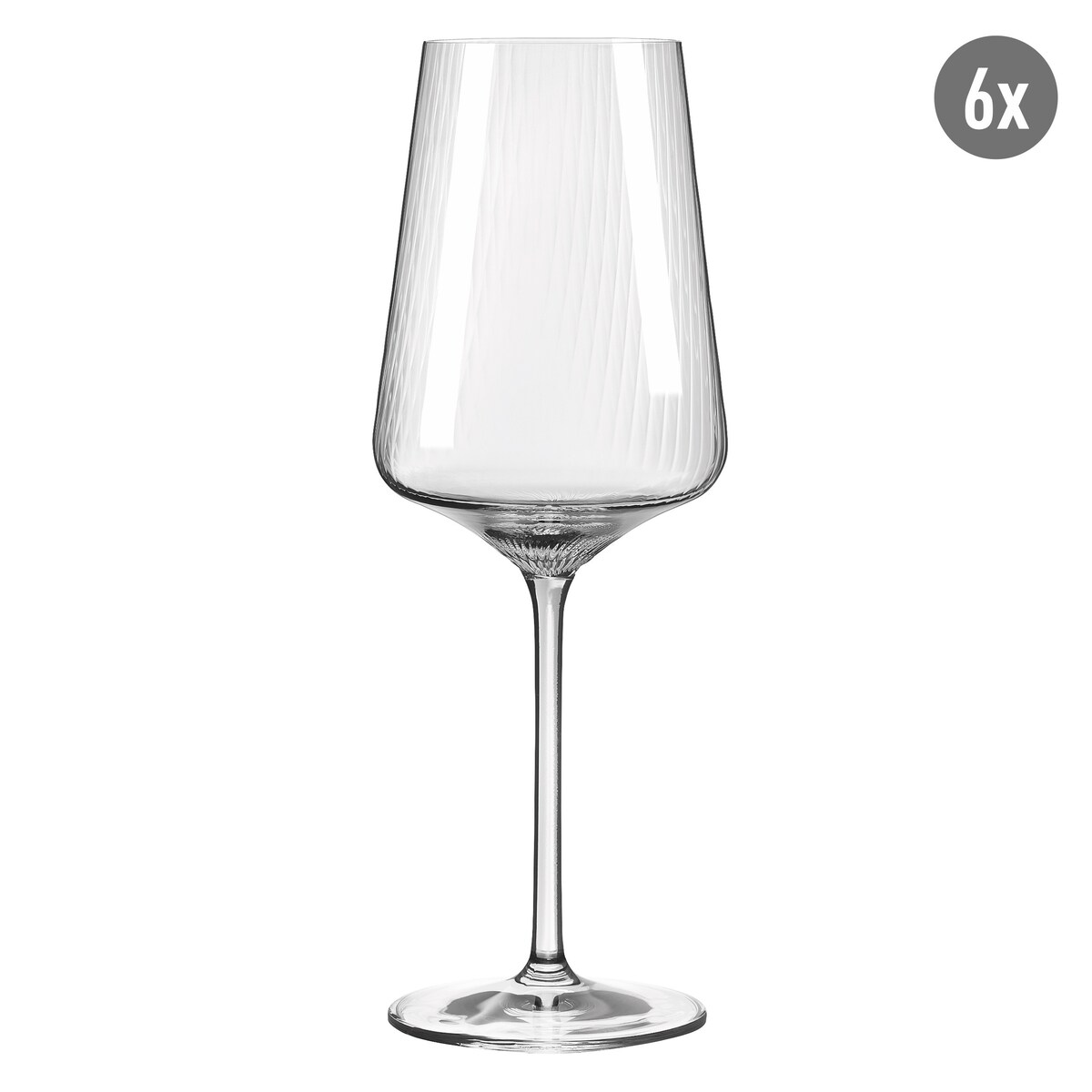 Ritzenhoff Zestaw 12 szt. Kryształowych Ryflowanych Kieliszków do Białego Czerwonego Wina Sonnenschliff