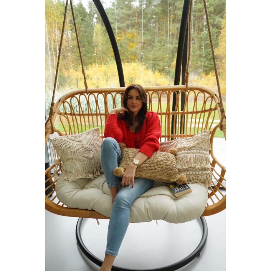 POSZEWKA TROP PROSTOKĄT Z POMPONAMI