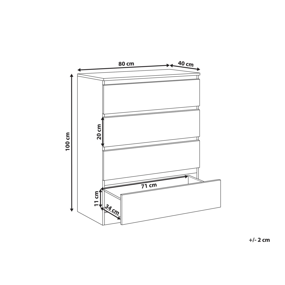 Komoda 4 szuflady WINNIPEG Biały