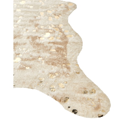 Dywan ekoskóra w łaty 130 x 170 cm beżowy ze złotym BOGONG