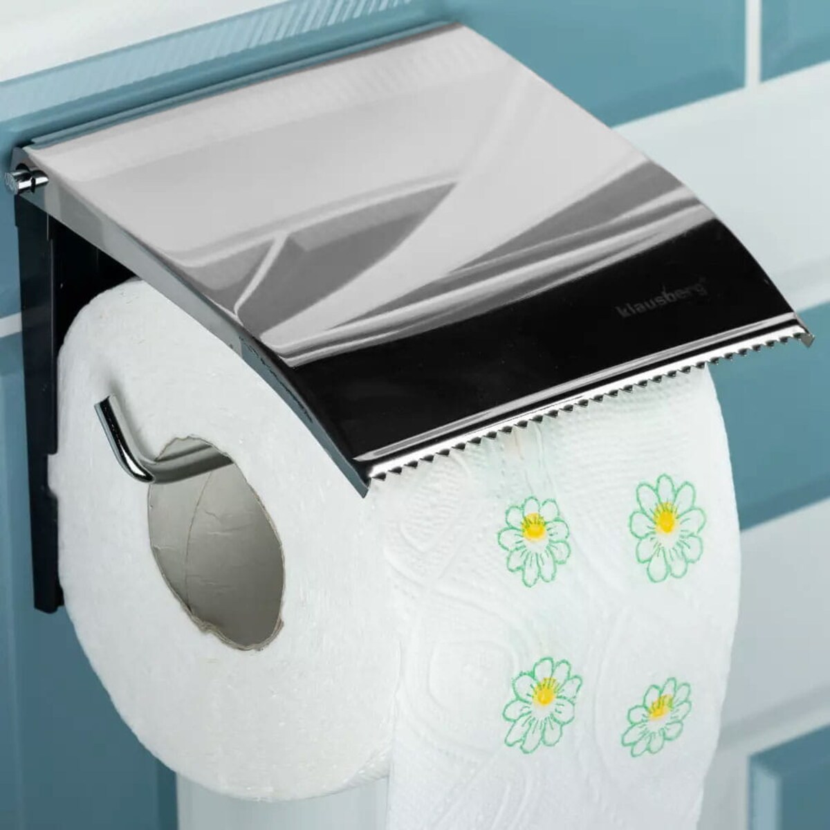 Uchwyt na papier toaletowy KLAUSBERG srebrny błyszczący