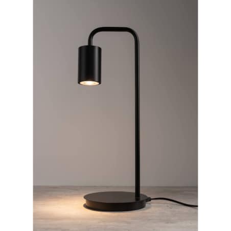 Stojąca lampa gabinetowa Luis z metalu na biurko czarna