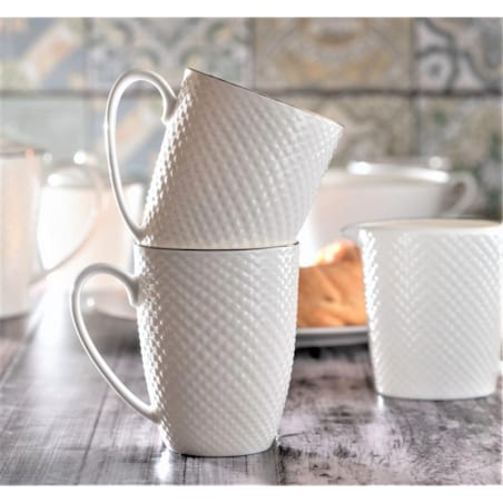 VILLA ITALIA Kubek porcelanowy platynowa linia 350 ml BARI PLATIN