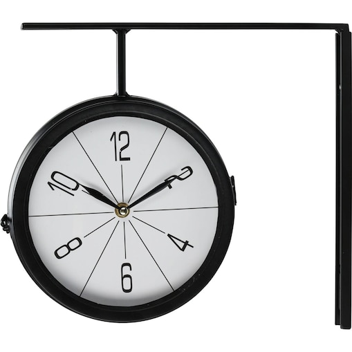 Zegar ścienny loftowy dworcowy, metalowy, Ø 20 cm