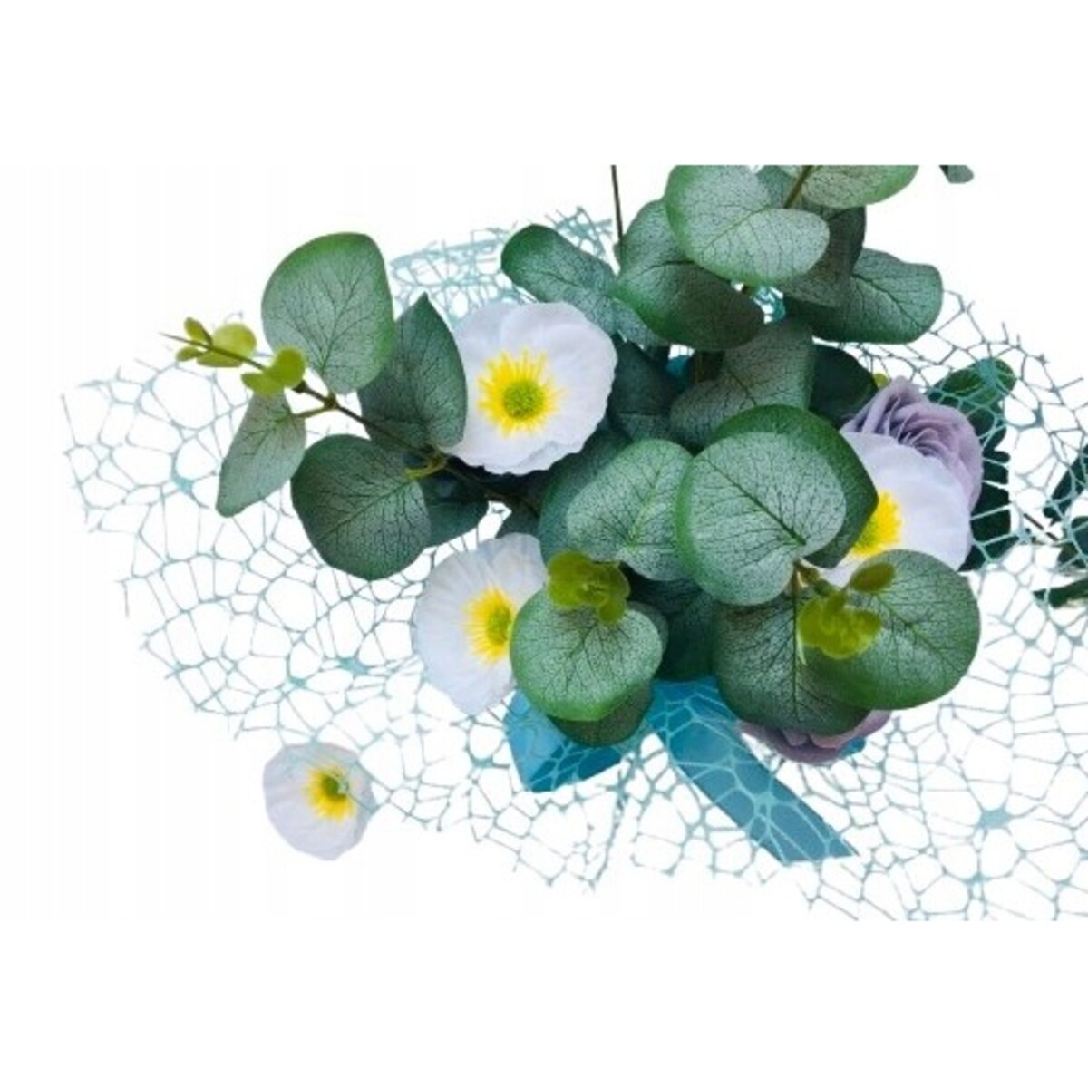 KWIATY MYDLANE biały okrągły główka do stroika bukietu box prezent upominek