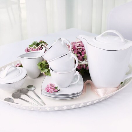Zestaw obiadowo-kawowy dla 12 osób 71 el. Akcent Platynowa Linia 9718