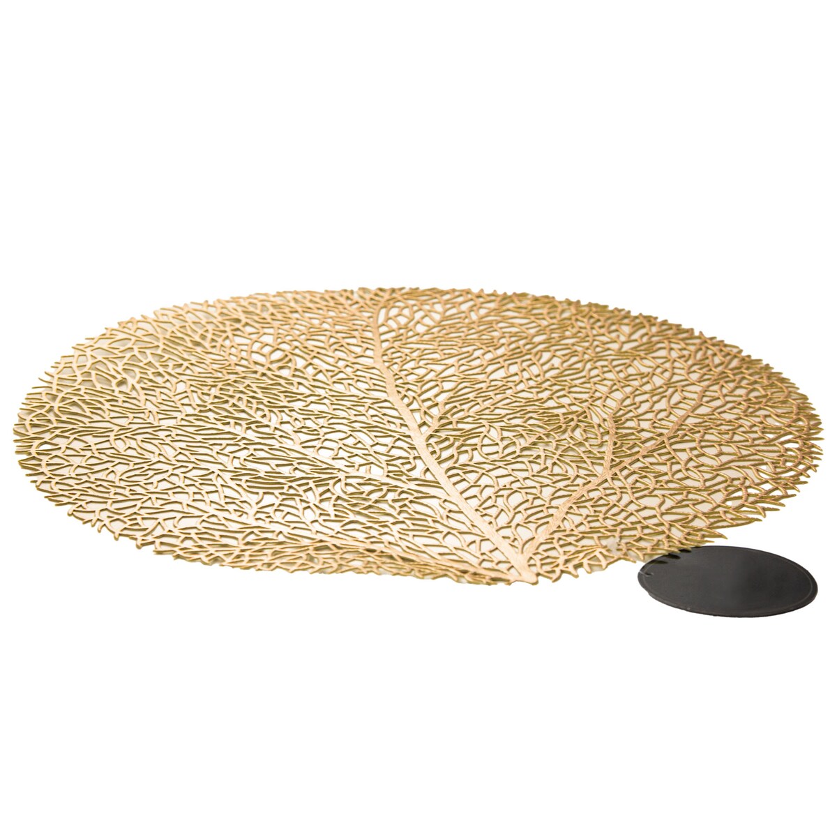 Podkładka Ażurowa Na Stół Mata Stołowa Pod Talerz Ozdoba 38 Cm Drzewo Pvc Miedziana