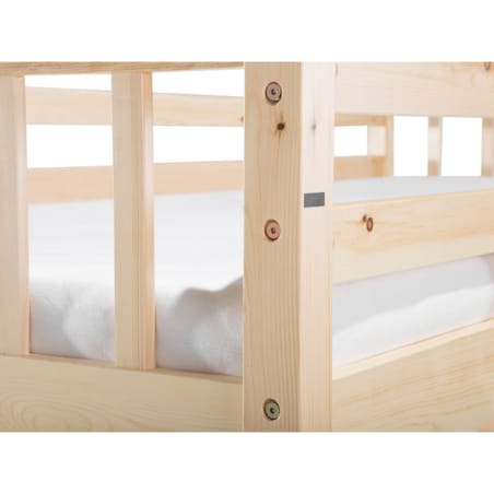 Łóżko piętrowe drewniane 90 x 200 cm jasne REVIN