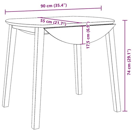 vidaXL Stół jadalny Naturalne drewno lite Guma