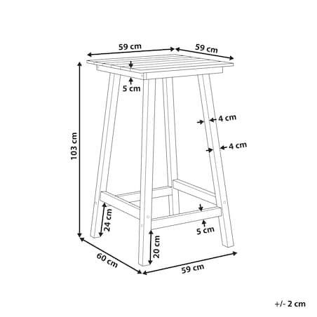Stolik ogrodowy barowy ADIRONDACK 60 cm 59 cm Materiał syntetyczny Niebieski