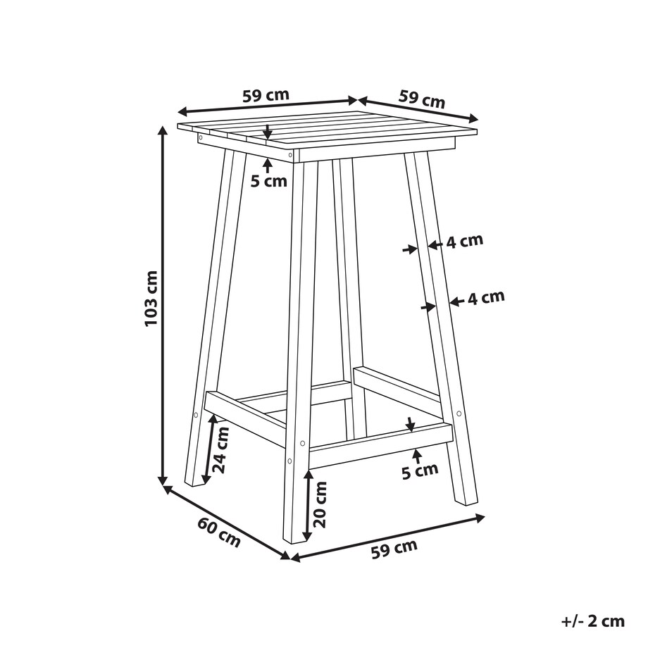 Stolik ogrodowy barowy ADIRONDACK 60 cm 59 cm Materiał syntetyczny Niebieski