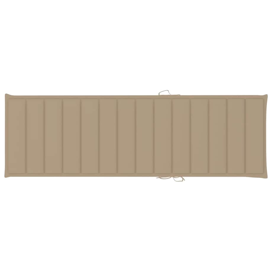 vidaXL Leżak z beżową poduszką, impregnowane drewno sosnowe