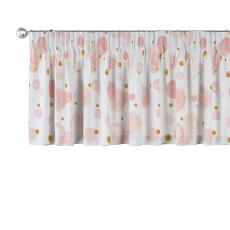 Lambrekin na taśmie marszczącej 260x40 ecru-różowy