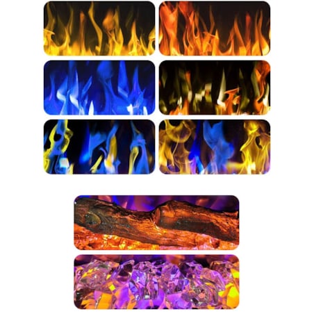 Kominek elektryczny AFLAMO Royal 50 - ścienny i do zabudowy - 126x43x15 cm - kominek LED z funkcją grzania 750/1500 W