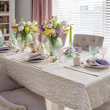 Powlekane podkładki plamoodporne Purple Catkins – komplet 4 szt.