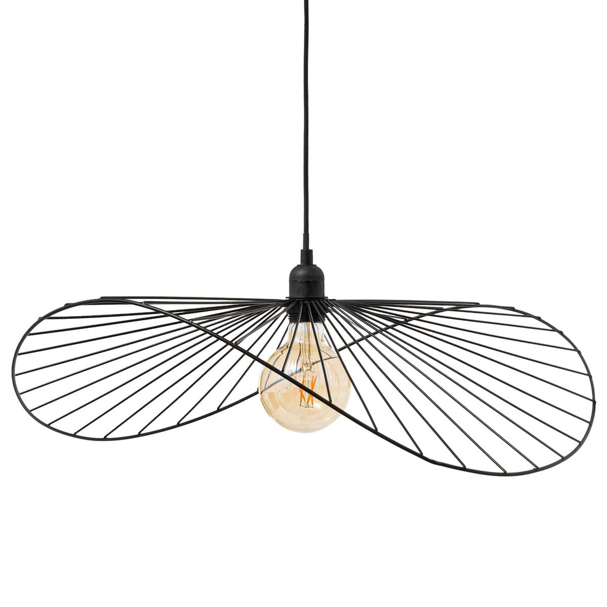 Lampa wisząca nad stół, metalowa ADELIA, Ø 58 cm, kolor czarny