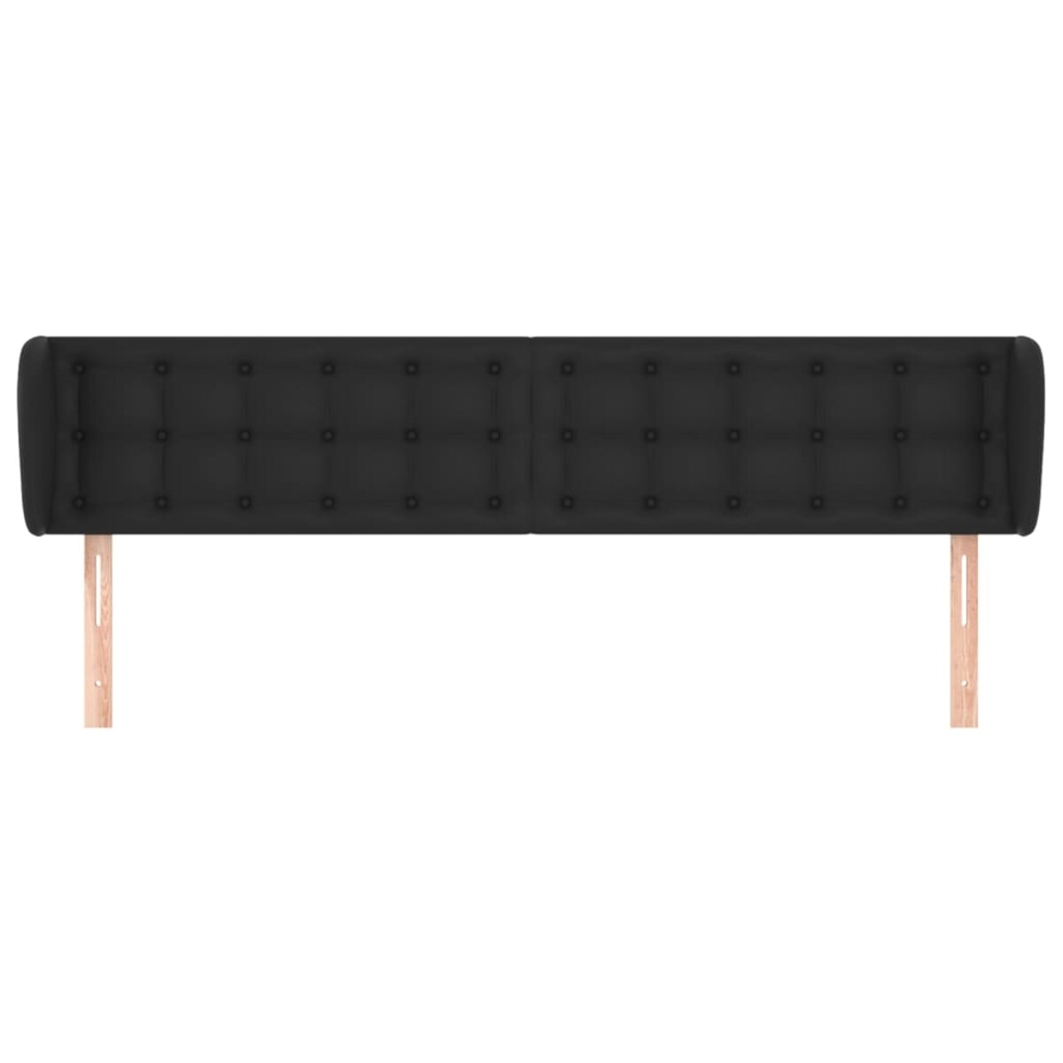 vidaXL Zagłówek uszak, czarny, 183x23x78/88 cm, sztuczna skóra