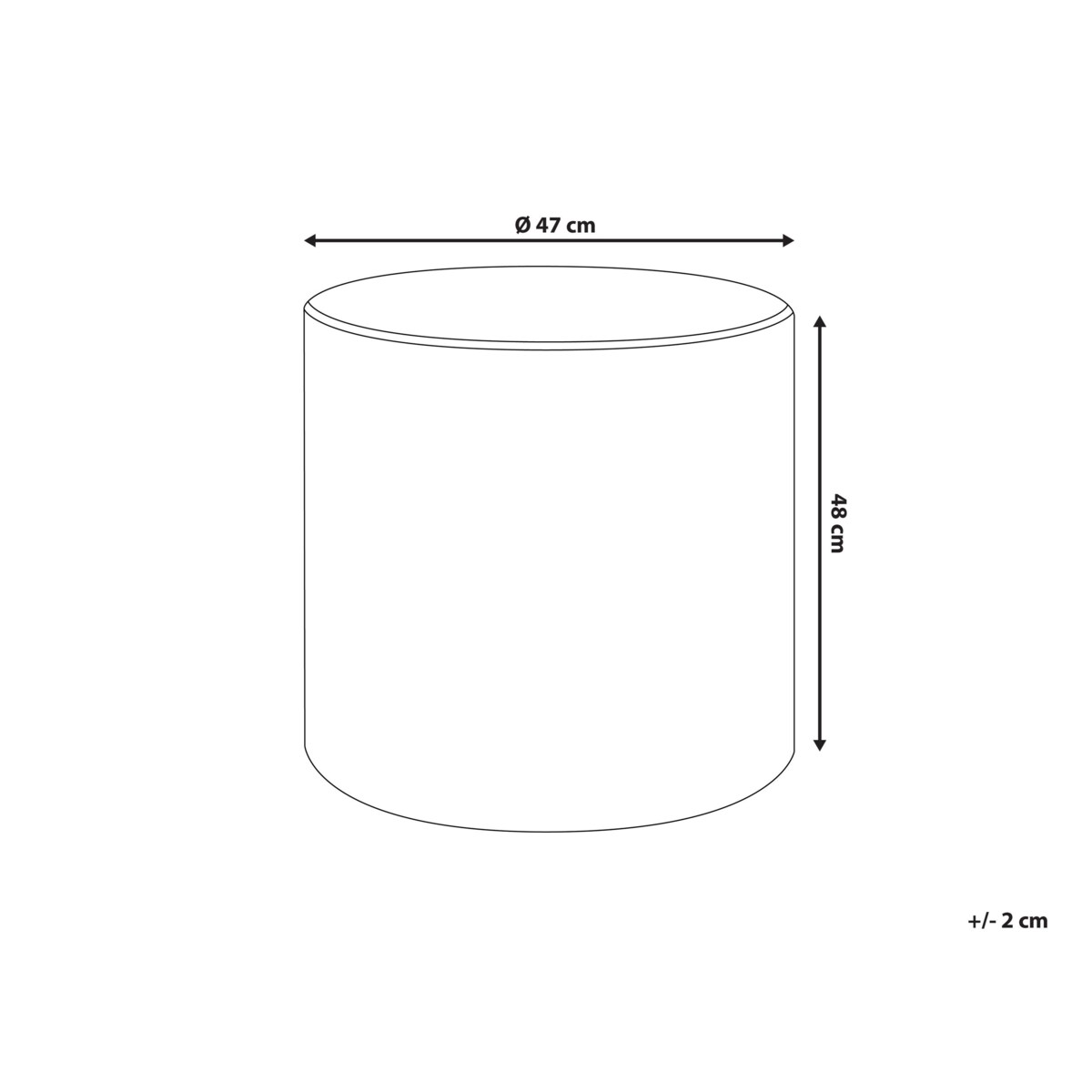 Puf LOVETT Kolorowy Welur 47 cm 47 cm