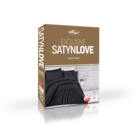 Pościel satyna bawełniana 140x200 Exclusive Cizgili kolor czarny