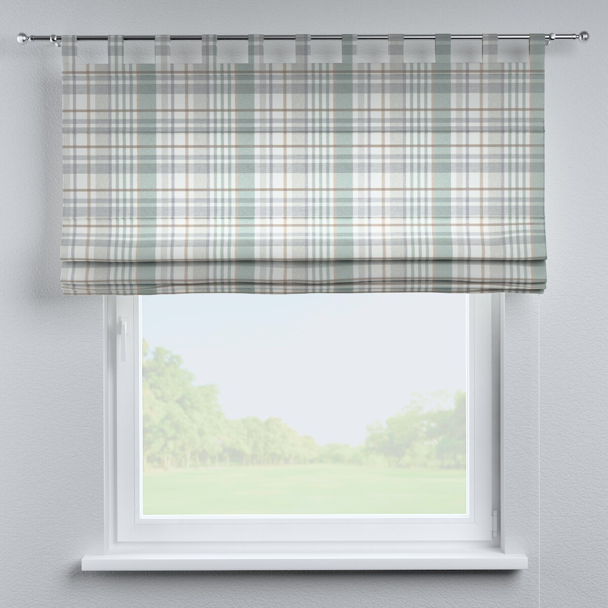 Roleta rzymska Verona 110x150 kratka zielono-szary melanż
