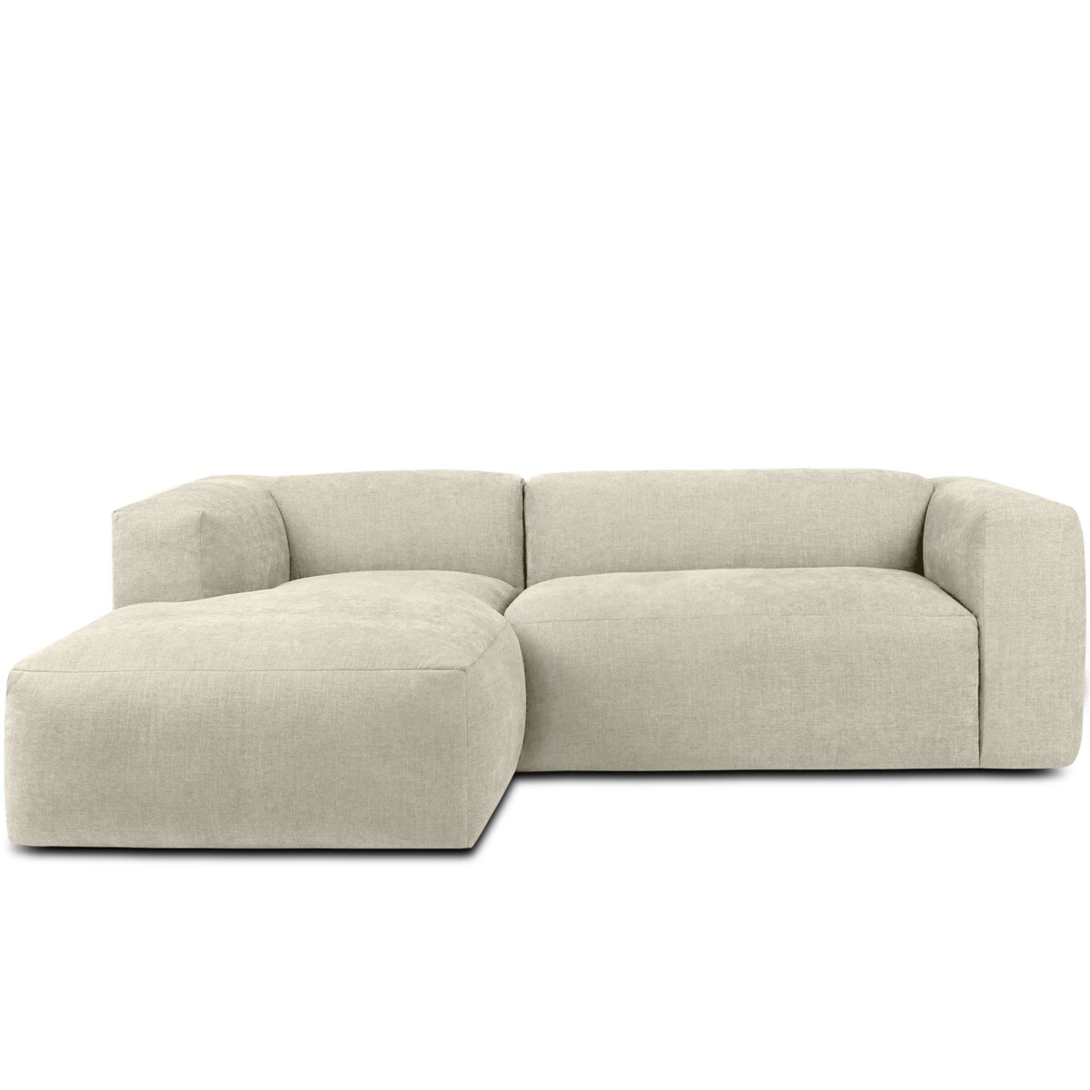 KONSIMO BUFFO Narożnik lewy 3/4-osobowy z wyjątkowo miękkim siedziskiem, kolor ecru
