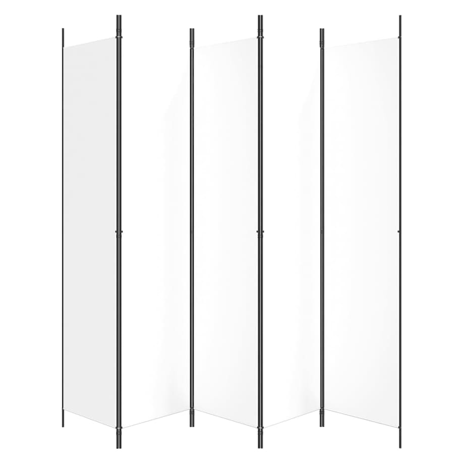 vidaXL Parawan 5-panelowy, biały, 250x220 cm, tkanina