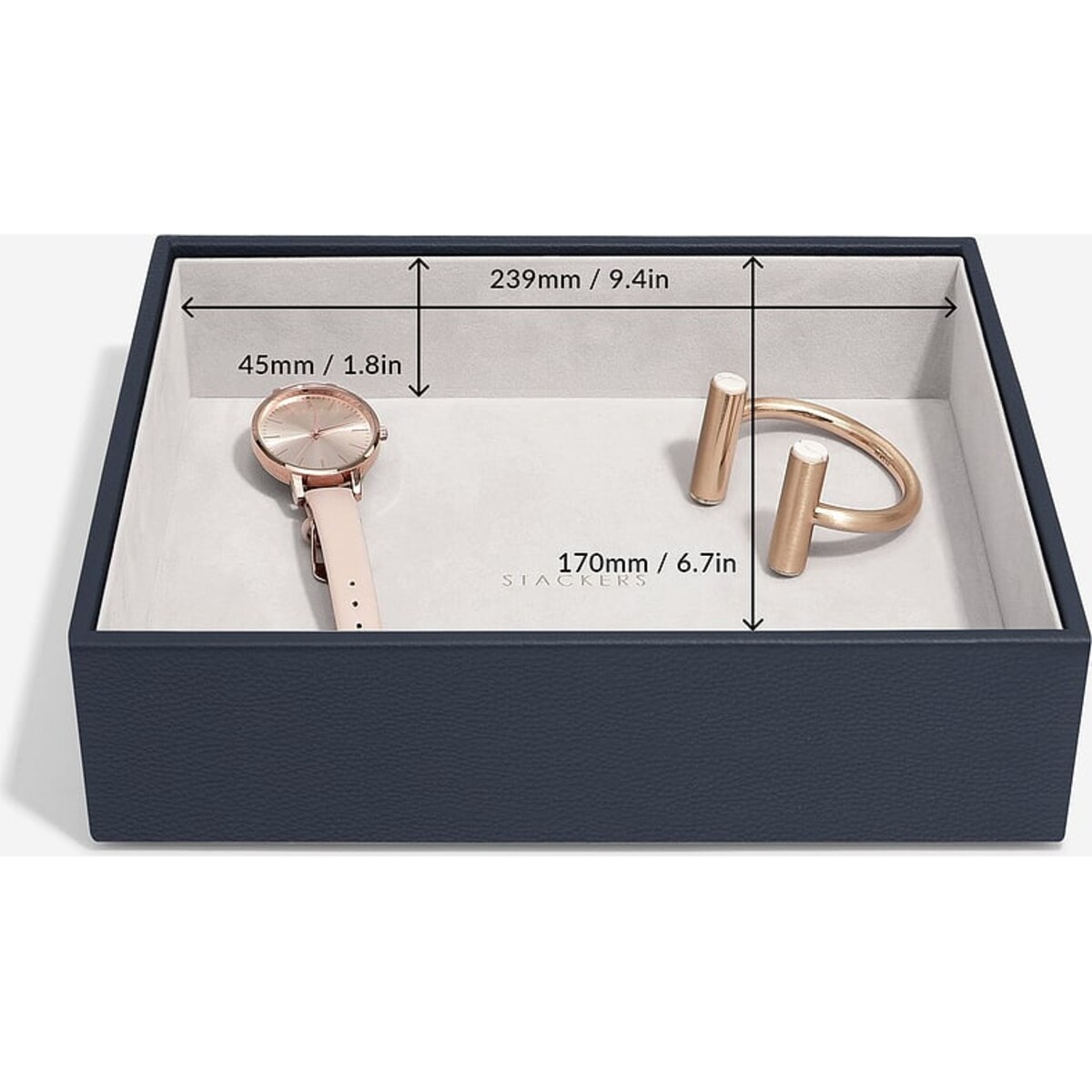 Szkatułka na biżuterię Stackers open classic jasnobeżowa lniana