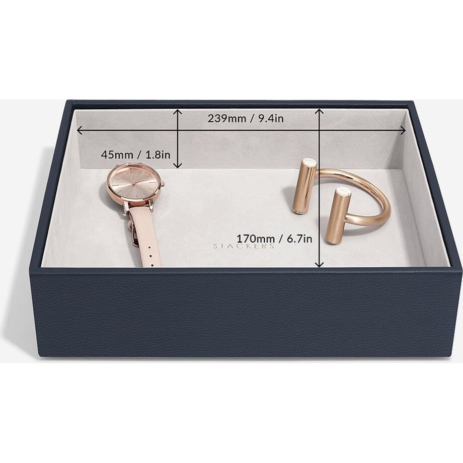 Szkatułka na biżuterię Stackers open classic jasnobeżowa lniana