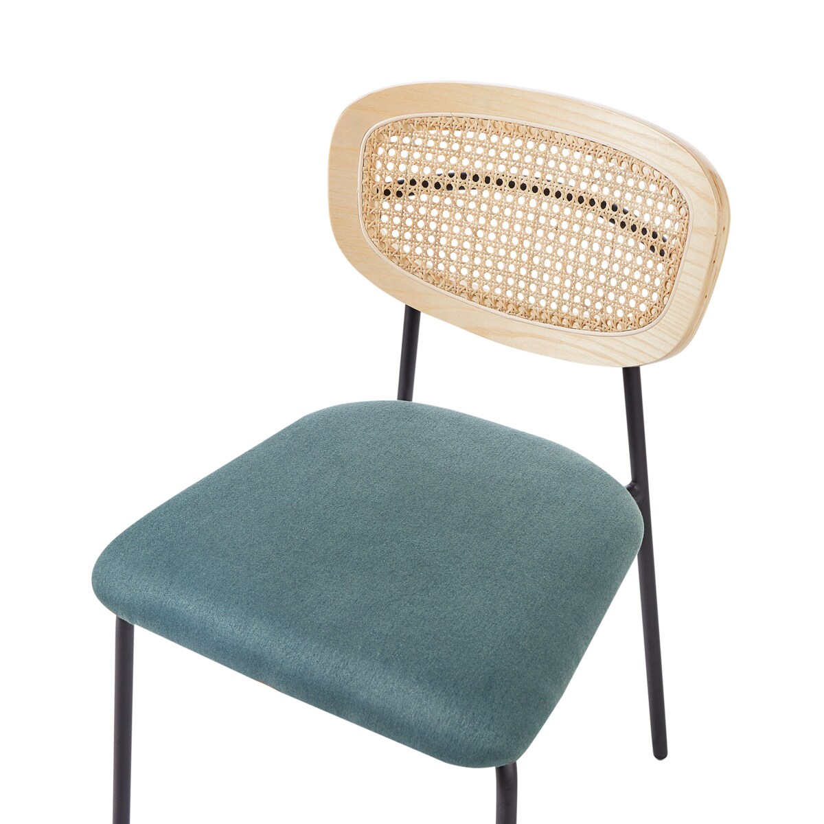 Krzesło do jadalni Zestaw 2 Tkanina Lazurowy MAYETTA