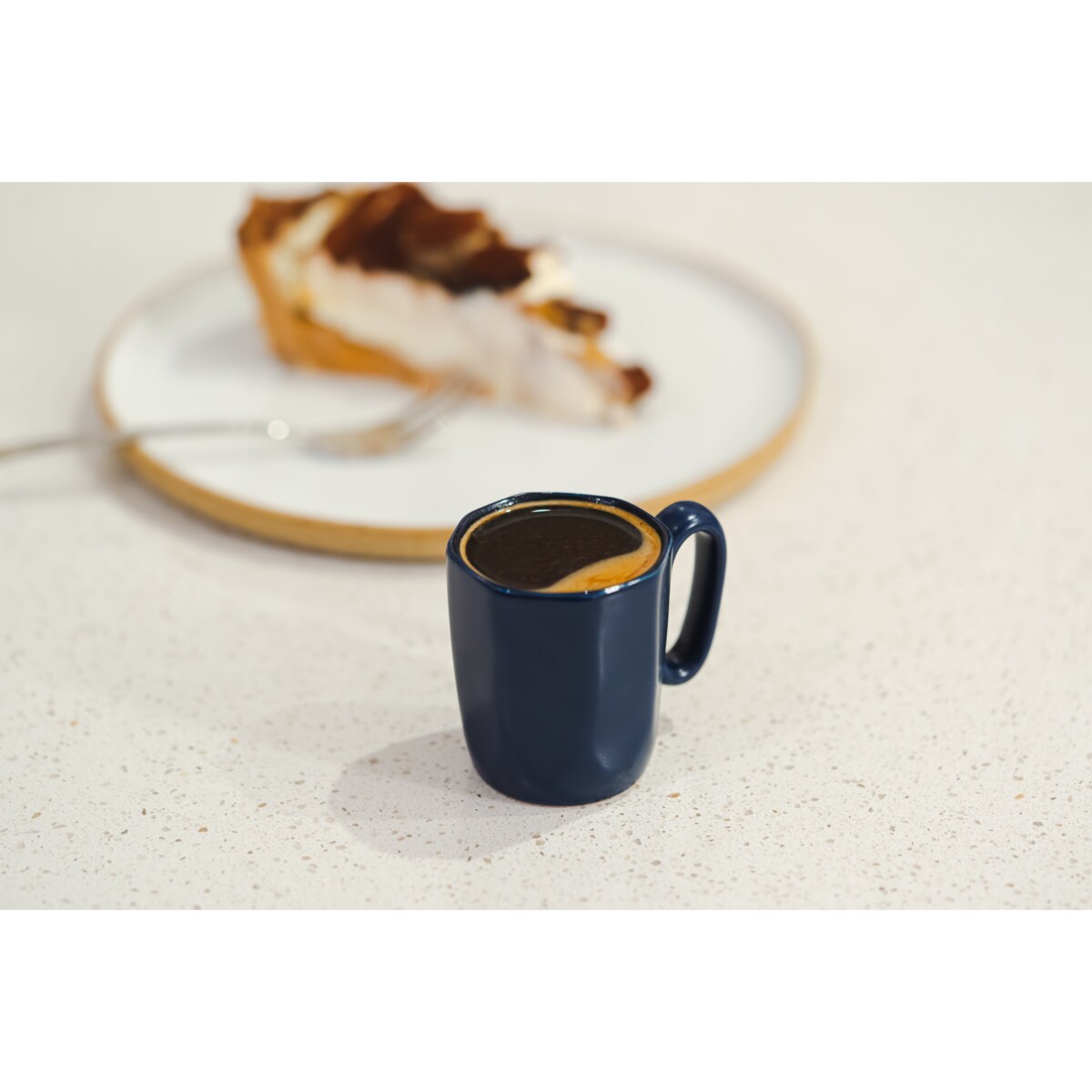 Dwa kubki ceramiczne z uszkiem 80 ml Fuori granatowe 29989