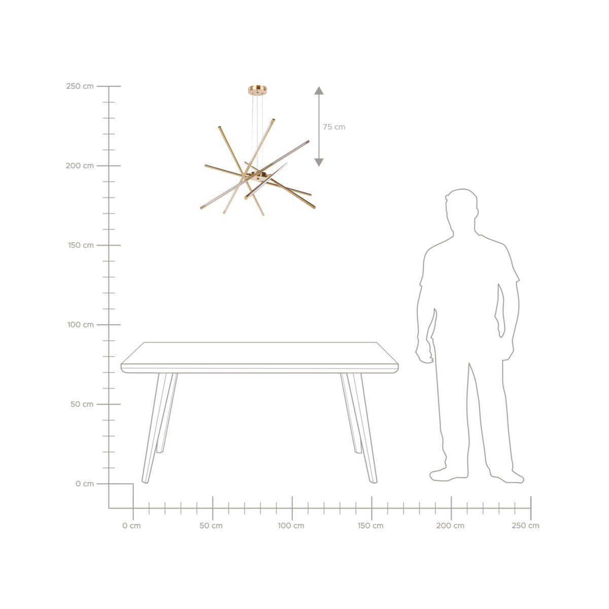 Lampa wisząca LED metalowa złota PALUN