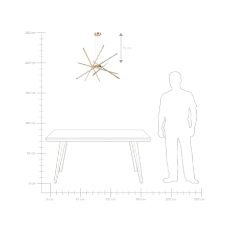 Lampa wisząca LED metalowa złota PALUN