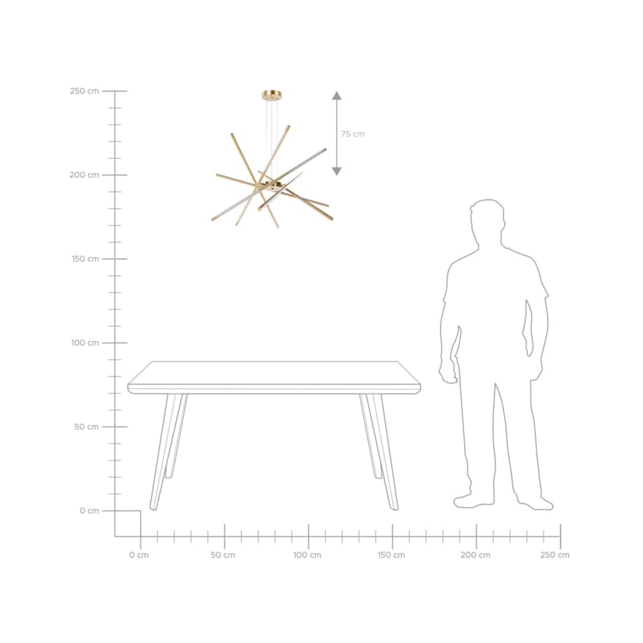 Lampa wisząca LED metalowa złota PALUN